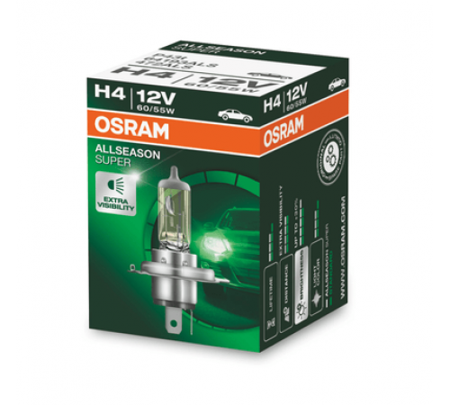 Лампа H4 12V 60/55W P43t +30% 3000K OSRAM