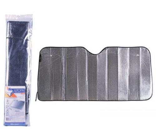 Шторка солнцезащ.Nova Bright металлизир.,под лобовое стекло (серебро) 150х70см