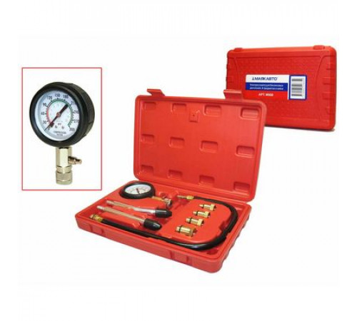 Компрессометр для бензиновых двигателей,8пр., в кейсе МАЯКАВТО