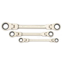 Набор ключей трещоточных шарнирных двусторонних 7 шт., планшет тетрон. ДТ