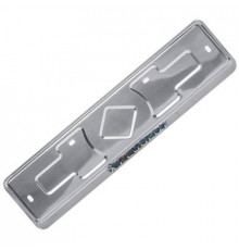 Рамка под номер нерж.сталь рельеф PEUGEOT