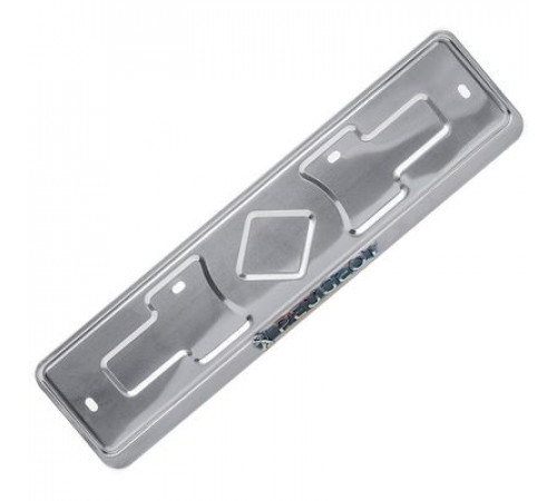 Рамка под номер нерж.сталь рельеф PEUGEOT