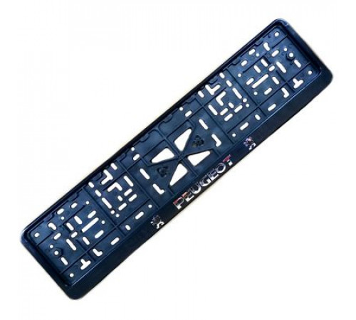 Рамка под номер рельеф PEUGEOT серебро