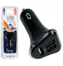 Разветвитель прикуривателя 3USB-порта, 2100мА, 12/24В Nova Bright-fusion