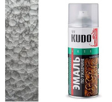 Краска молотковая по ржавчине серебро KU-3001 KUDO аэрозоль 520мл