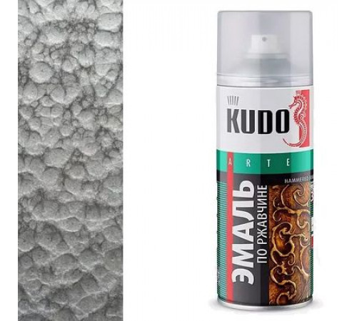 Краска молотковая по ржавчине серебро KU-3001 KUDO аэрозоль 520мл