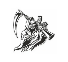 Наклейка "Смерть с калашом", 150х150мм,