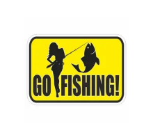 Наклейка "Go fishing!", 100х150мм, цветная,