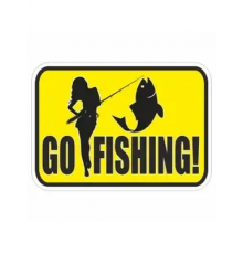 Наклейка "Go fishing!", 100х150мм, цветная,