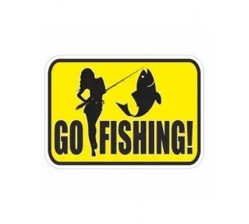Наклейка "Go fishing!", 100х150мм, цветная,