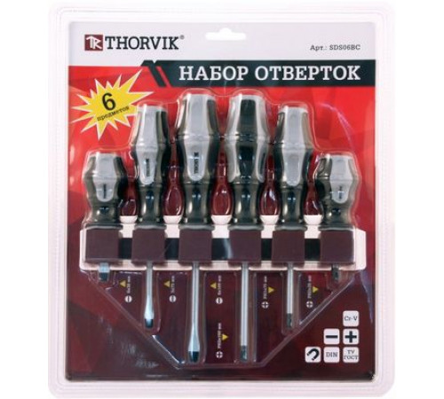 Набор отверток 06 шт. на держателе / THORVIK