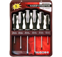 Набор отверток 06 шт. с крепежной планкой / THORVIK