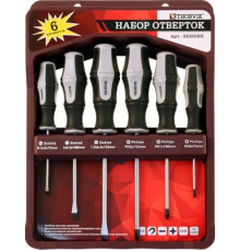 Набор отверток 06 шт. с крепежной планкой / THORVIK