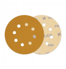 Круг абразивный VOLCA SAPPHIRE 125мм,8отв P 080 бумажная основа (упак.50 шт.)