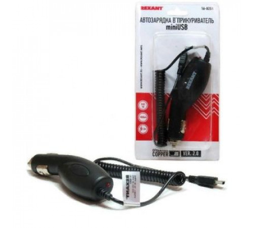 Зарядка в прикуриватель microUSB REXANT 1,2м  (1000mA)
