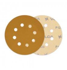 Круг абразивный VOLCA SAPPHIRE 125мм,8отв P 120 бумажная основа (упак.100 шт.)
