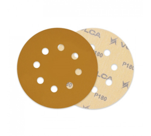 Круг абразивный VOLCA SAPPHIRE 125мм,8отв P 180 бумажная основа (упак.100 шт.)