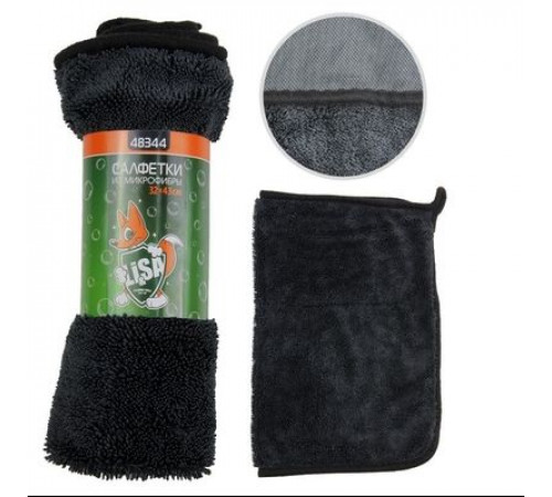 Салфетка из суперплотной микрофибры для чистки, сушки и полировки кузова "Li-Sa" 32х43см, LS0112