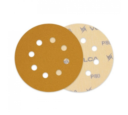 Круг абразивный VOLCA SAPPHIRE 125мм,8отв P 080 бумажная основа (пакет 10 шт.)
