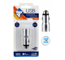 Зарядное устройство Nova Bright для моб.устройств, 2 USB-порта, 1000мА, LED индикатор, 12/24В