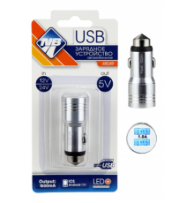 Зарядное устройство Nova Bright для моб.устройств, 2 USB-порта, 1000мА, LED индикатор, 12/24В