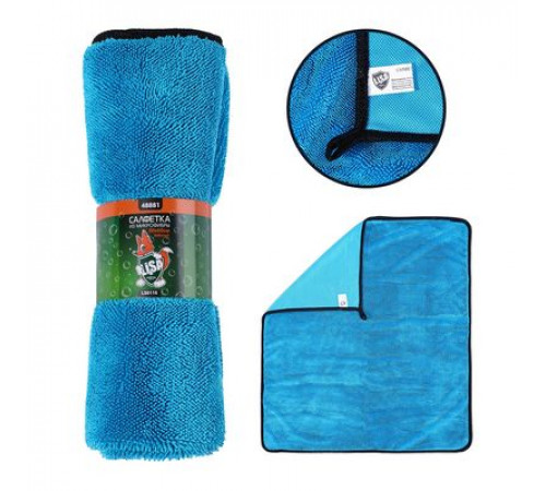 Салфетка из суперплотной микрофибры для чистки, сушки и полировки кузова "Li-Sa" 40х60см, высокий во