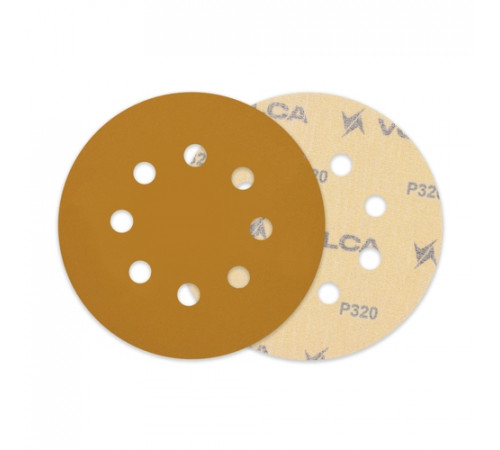 Круг абразивный VOLCA SAPPHIRE 125мм,8отв P 320 бумажная основа (пакет 10 шт.)