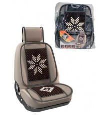 Накидка на сиденье Nova Bright-fusion дер.массажная с сеткой и поголовн.,с узором ,чер.ор.(132х52см)