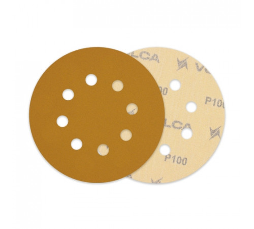 Круг абразивный VOLCA SAPPHIRE 125мм,8отв P 100 бумажная основа (пакет 5 шт.)