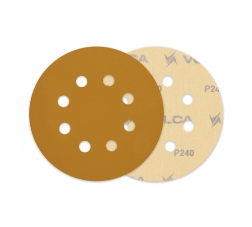 Круг абразивный VOLCA SAPPHIRE 125мм,8отв P 240 бумажная основа (пакет 5 шт.)