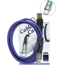 Кабель USB-Type-C для зарядки и синхронизации мобильных устройств,LED подсветка, 1м