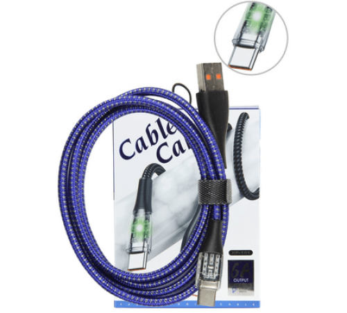 Кабель USB-Type-C для зарядки и синхронизации мобильных устройств,LED подсветка, 1м