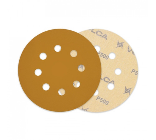 Круг абразивный VOLCA SAPPHIRE 125мм,8отв P 500 бумажная основа (пакет 5 шт.)