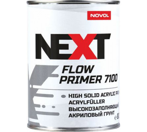 Грунт акриловый NOVOL NEXT FLOW 7100 ТОЛСТОСЛОЙНЫЙ 4+1, (Белый) 0,8 л+ отв Н7900 0,2 л