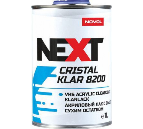 Лак акриловый NOVOL NEXT CRISTAL KLAR 8200 бесцветный VHS 2+1 (1,0 л)+отв. 8200 0,5 л