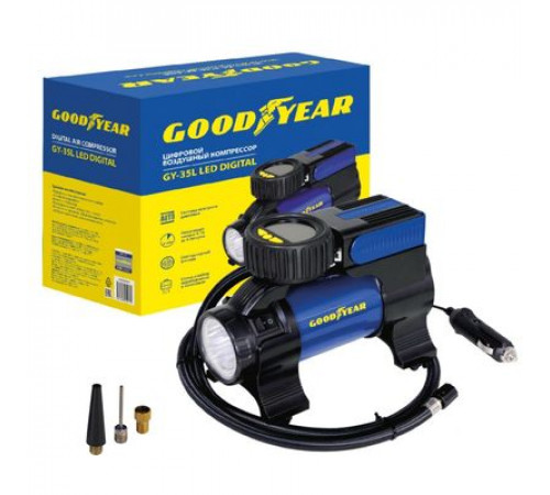 Компрессор GY-35L LED DIGITAL 35л/мин с цифр ман,фонарем,сумка для хранения Goodyear