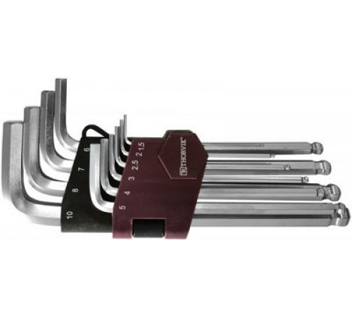 Набор ключей шестигранных 10 шт. с шаром, H1.5-H10 / THORVIK