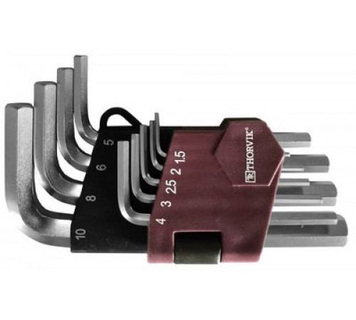 Набор ключей шестигранных 09 шт. коротких, H1.5-H10 / THORVIK