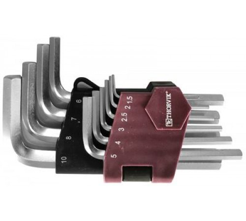 Набор ключей шестигранных 10 шт. коротких, H1.5-H10 / THORVIK