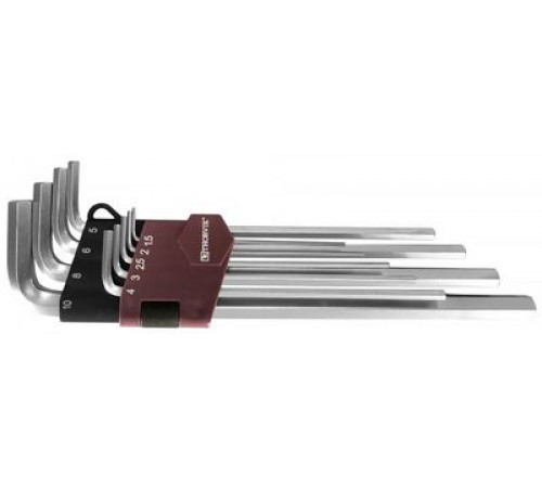 Набор ключей шестигранных 09 шт. удлиненных, H1.5-H10, 9 предметов / THORVIK