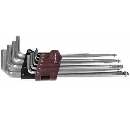 Набор ключей шестигранных 10 шт. удлиненных с шаром, H1.5-H10 / THORVIK