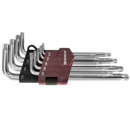 Набор ключей TORX 9пр. Г-об. с центрированным штифтом, Т10H-T50H / THORVIK