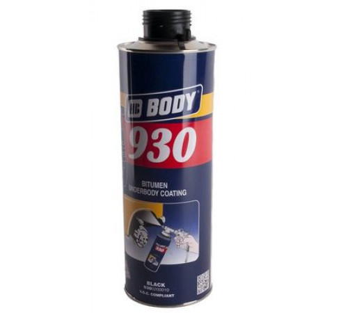 Антигравий BODY 930 черный 1кг шумопоглощающий Жидкий локер(банка)