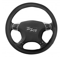 Оплетка руля ZIZAY серия Smooth гладкая экоКожа, цвет карбон, размер М