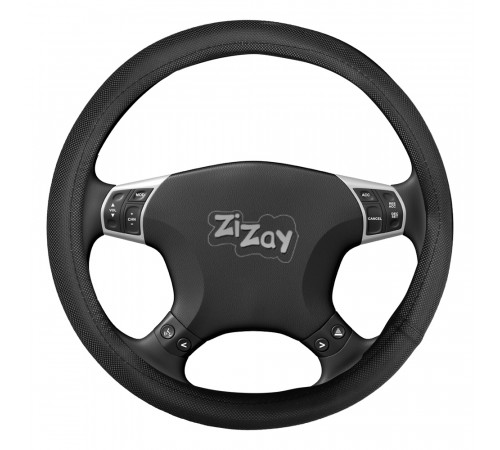 Оплетка руля ZIZAY серия Smooth гладкая экоКожа, цвет карбон, размер М