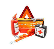 Набор Автомобилиста ПРОФИ (Сумка, огнетушитель ОП-2 железный с манометром, Трос 3,5т 2 кр РОСТРОС, А