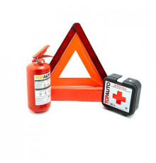 Набор Автомобилиста Техосмотр (Сумка, огнетушитель ОП-2 железный с манометром, Аптечка по приказу, З