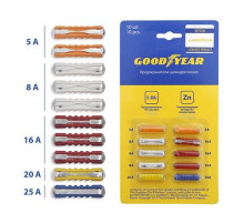 Предохранители цилиндрические Goodyear (5А,8А,16А,20А,25А) 10шт