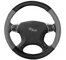 Оплетка руля ZIZAY серия Kombi гладкая экокожа, цвет серо-черный, размер М