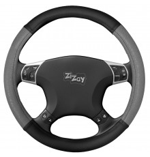 Оплетка руля ZIZAY серия Kombi гладкая экокожа, цвет серо-черный, размер М